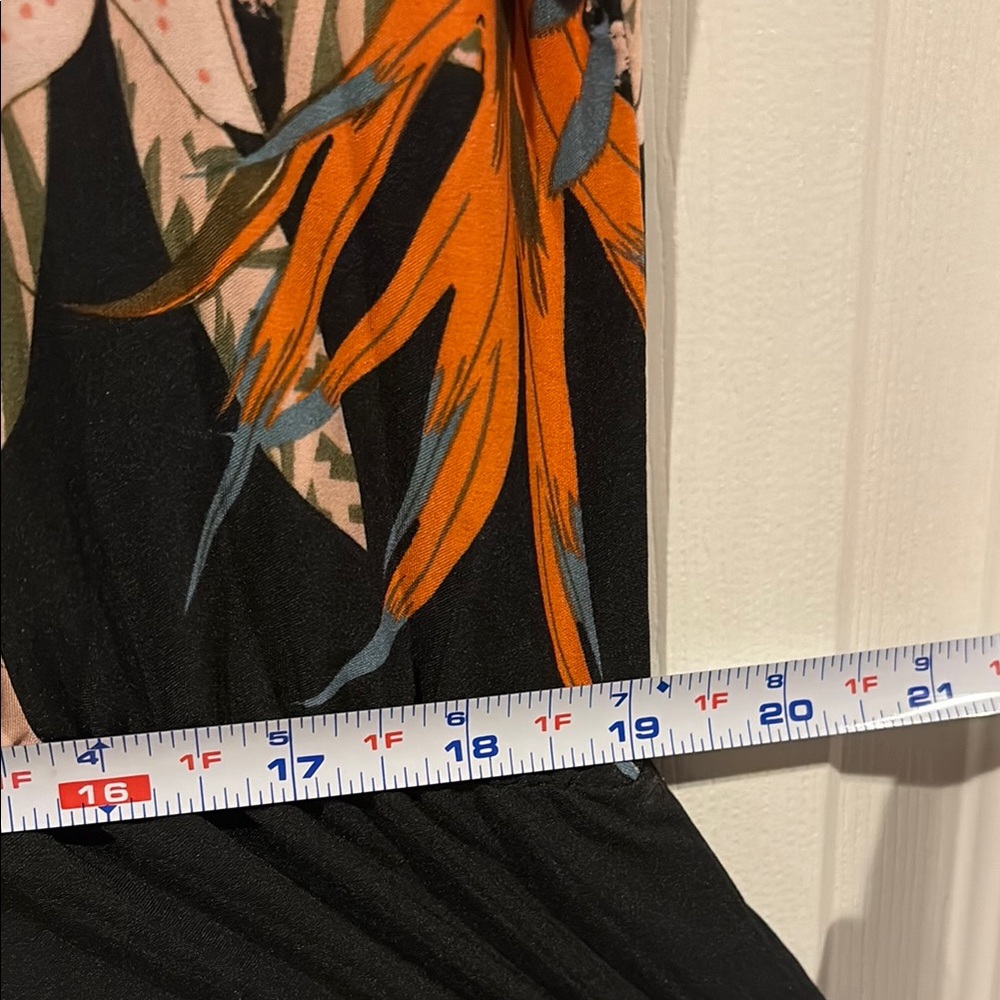 NWOT Floral Black and Orange elastic waist Women's Dress - Picture 13 of 13